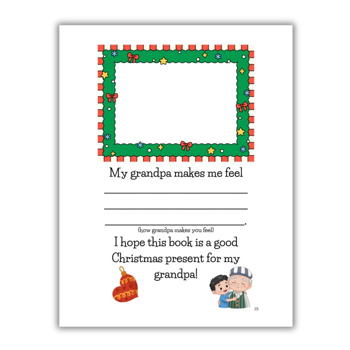 Merry Christmas Grandpa! | Personalized Writing & Drawing Book for Kids | Gift for Grandpa