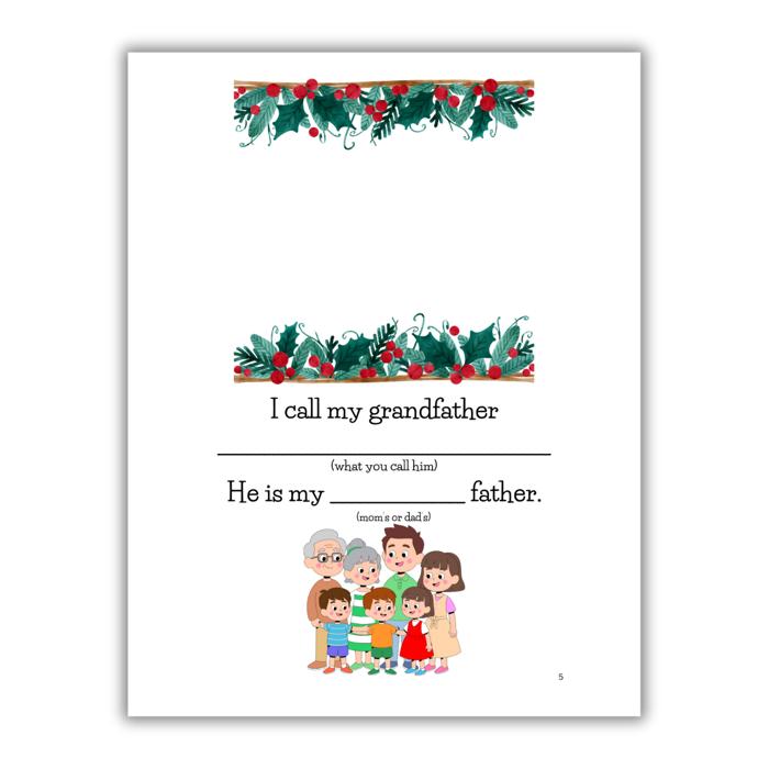 Merry Christmas Grandpa! | Personalized Writing & Drawing Book for Kids | Gift for Grandpa