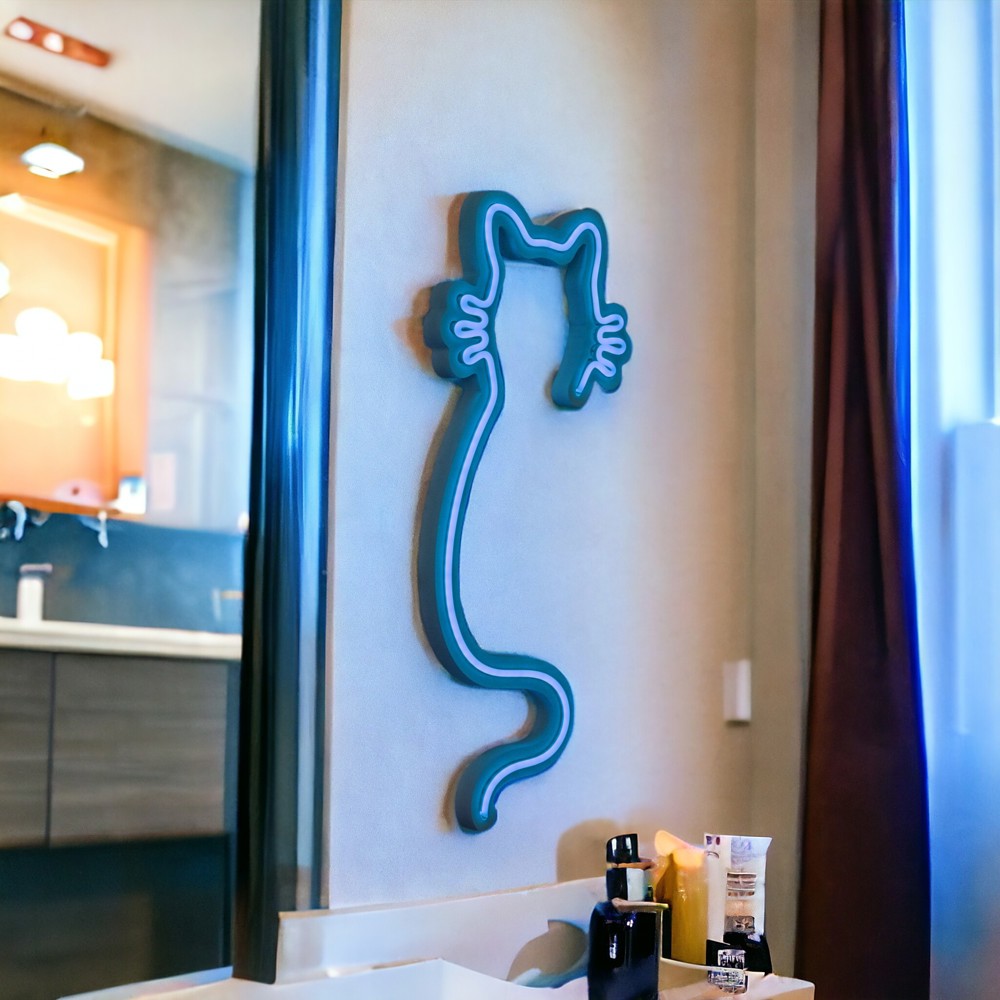 Blue Cat Led Neon Light Wall Decor