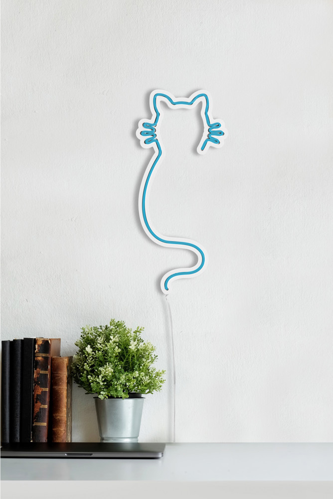 Blue Cat Led Neon Light Wall Decor