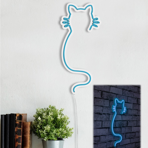 Blue Cat Led Neon Light Wall Decor