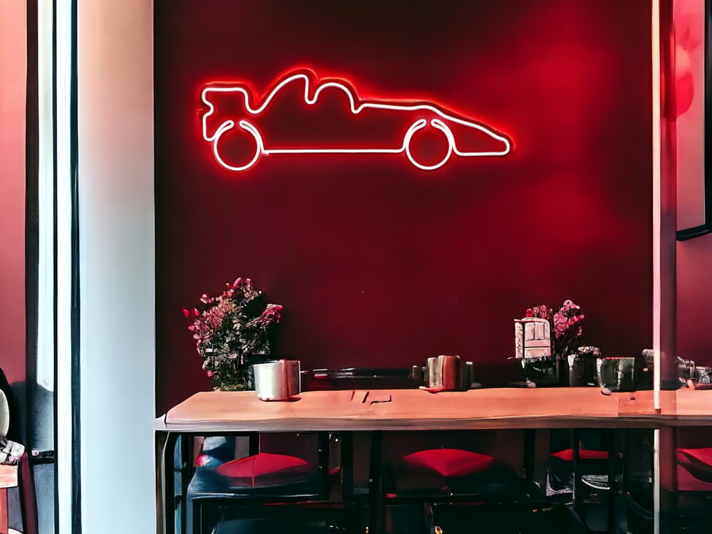 F1 Racing Car Led Neon Light Wall Decor