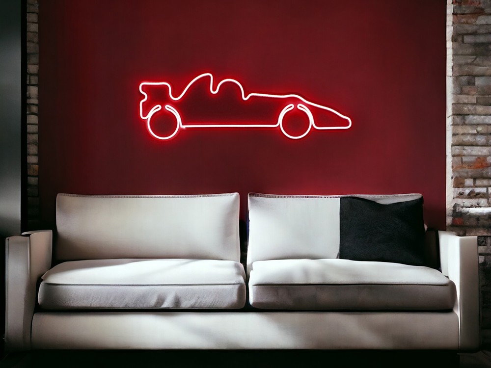 F1 Racing Car Led Neon Light Wall Decor