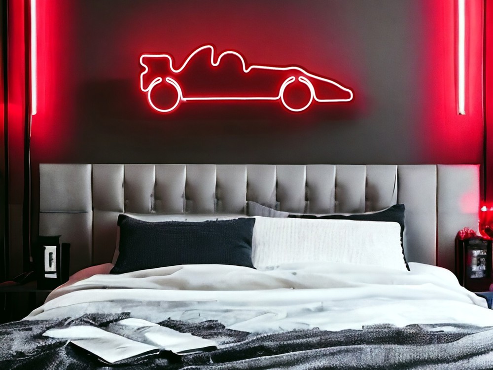 F1 Racing Car Led Neon Light Wall Decor