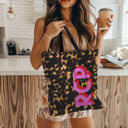  Personalized Tortoise Print Tote Bag, Large Shadow Initials