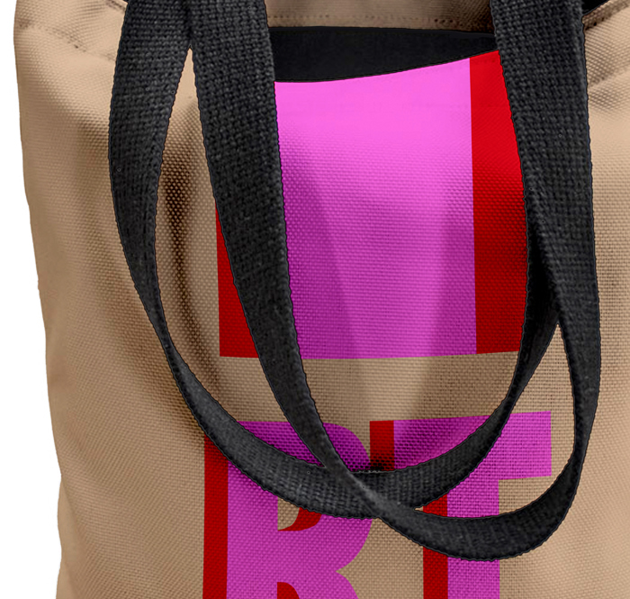 Personalized Tortoise Print Tote Bag, Large Shadow Initials