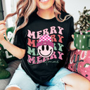  Graphic Tee, Tshirt, Christmas, Holiday, Merry Smiley 