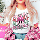  Graphic Tee, Tshirt, Christmas, Holiday, Merry Smiley 