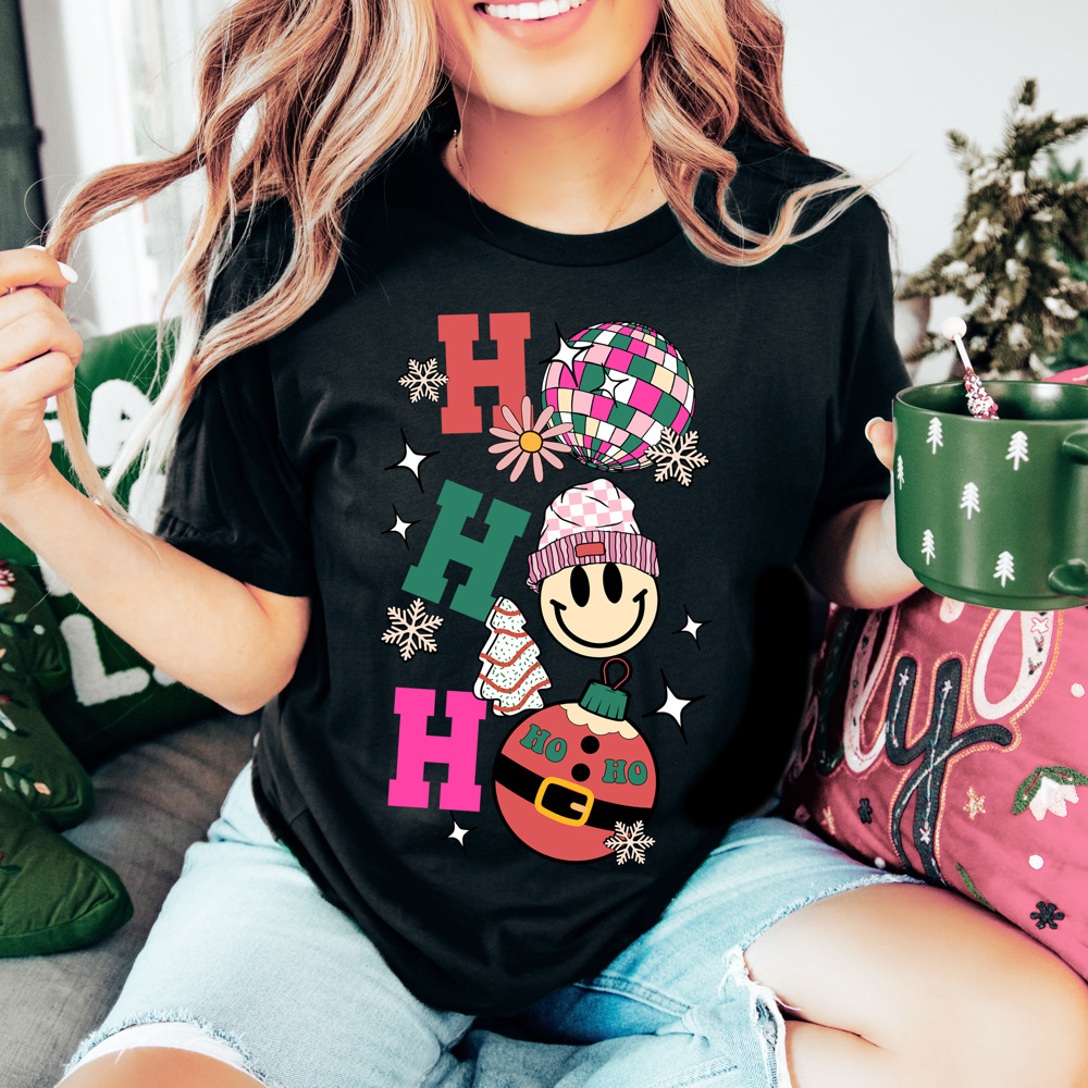 Graphic Tee, Tshirt, Christmas, Holiday, Lights, Ho HO Ho