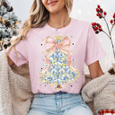  Graphic Tee, Tshirt, Christmas, Holiday, Bows, Trees, Chinoiserie