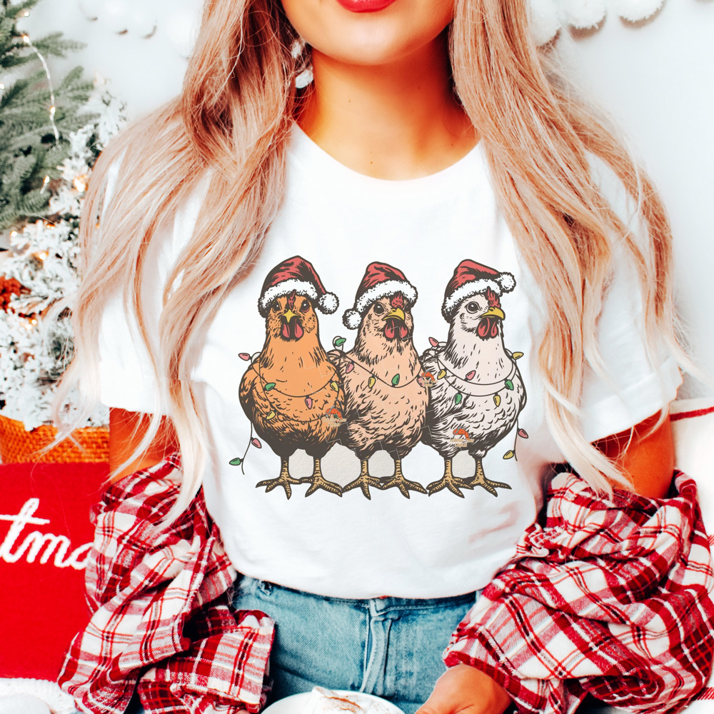 Graphic Tee, Tshirt, Christmas, Holiday, Chickens