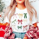  Graphic Tee, Tshirt, Couples Christmas Bows, Coquette, Girly