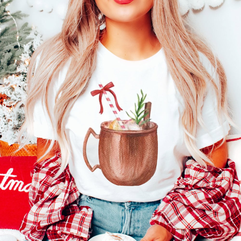 Graphic Tee, Tshirt, Couples Christmas Moscow Mule Cocktail