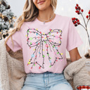  Graphic Tee, Tshirt, Christmas, Holiday, Bows, Christmas Tree Lights