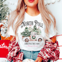  Graphic Tee, Tshirt, Christmas, Holiday, Bows, Trees, Truck Vintage