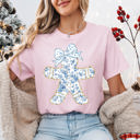  Graphic Tee, Tshirt, Christmas, Holiday, Bows, Toile Gingerbread Man