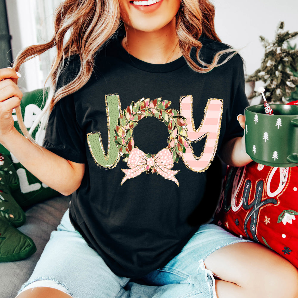 Graphic Tee, Tshirt, Christmas, Holiday, Bows, Boho Joy