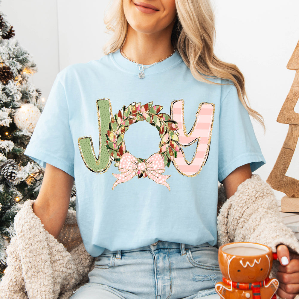 Graphic Tee, Tshirt, Christmas, Holiday, Bows, Boho Joy