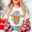  Graphic Tee, Tshirt, Christmas, Holiday, Pink Cow