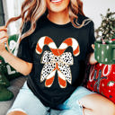  Graphic Tee, Tshirt, Christmas, Holiday, Bows, Candy Cane