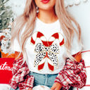  Graphic Tee, Tshirt, Christmas, Holiday, Bows, Candy Cane