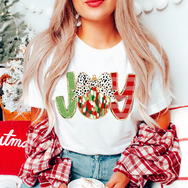 Graphic Tee, Tshirt, Christmas, Holiday, Bows, Watercolor Joy