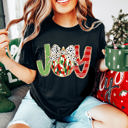  Graphic Tee, Tshirt, Christmas, Holiday, Bows, Watercolor Joy