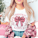  Graphic Tee, Tshirt, Christmas, Holiday, Bow Girly