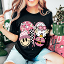  Graphic Tee, Tshirt, Christmas, Holiday, Santa, Smiley, Checkers