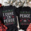  Graphic Tee, Tshirt, Funny Cheeky Couples Christmas Matching Shirts, I Come In Peace