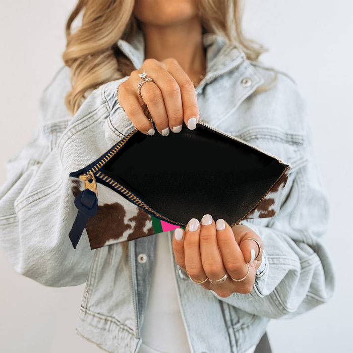 Custom Accessory Zip Bag, Travel Pouch, Makeup Bag, Tortoise Stripe