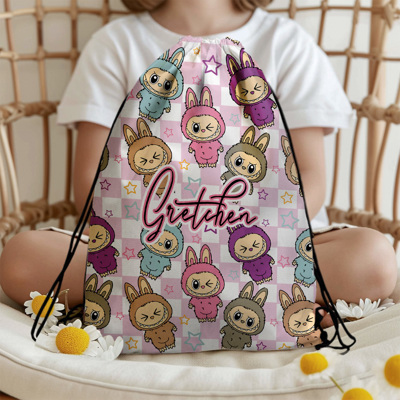 Labubu Little Monsters Personalized Drawstring Backpack