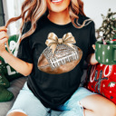  Graphic Tee, Tshirt, Football Fan, Sports, Sequins, Bow, Sparkly Ball, Plus Sizes