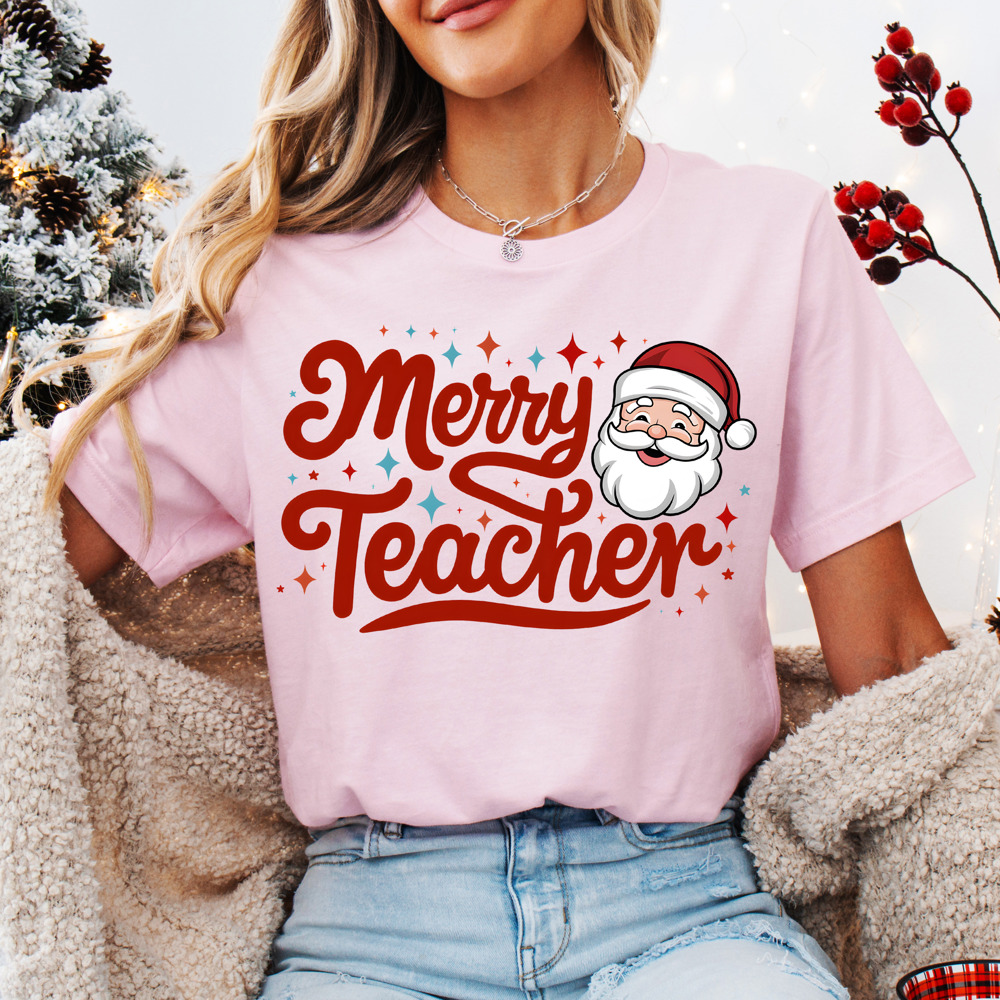 Graphic Tee, Tshirt, Teacher, Christmas, Holiday, Merry Teacher