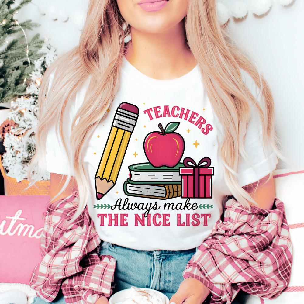 Graphic Tee, Tshirt, Teacher, Christmas, Holiday, Teacher Nice List