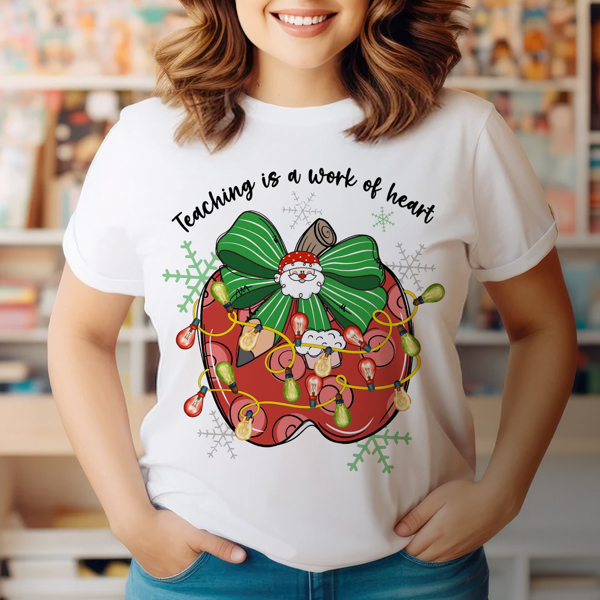 Graphic Tee, Tshirt, Christmas Work of Heart, Teachers, Plus Sizes