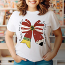  Graphic Tee, Tshirt, Christmas Work of Heart, Teacher, Bow, Plus Sizes