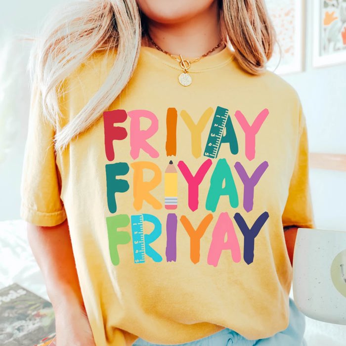 Graphic Tee, Tshirt, Teacher Shirt, Kids, Daycare, Preschool, Friday, Friyay