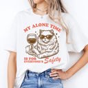  Graphic Tee, Tshirt, Retro Vintage Design, Funny, Cheeky, Alone Wine Time Safety