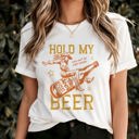  Graphic Tee, Tshirt, Retro Vintage Design, Funny, Cheeky, Hold My Beer Cowgirl