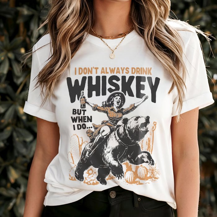 Graphic Tee, Tshirt, Retro Vintage Design, Funny, Cheeky, I don't always drink whiskey 