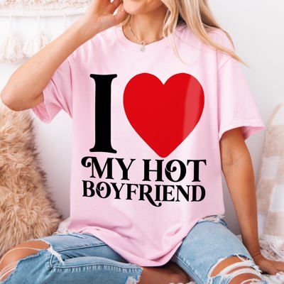 Graphic Tee, Tshirt, Retro Vintage Design, Funny, Cheeky, Love My Hot Boyfriend Gift