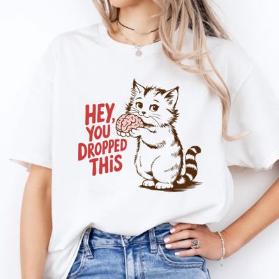 Graphic Tee, Tshirt, Retro Vintage, Hey You Dropped This Kitty