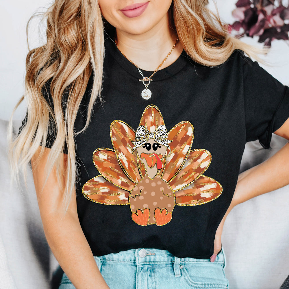 Graphic Tee, Tshirt, Thanksgiving, Fall, Bows, Plus Sizes, Turkey