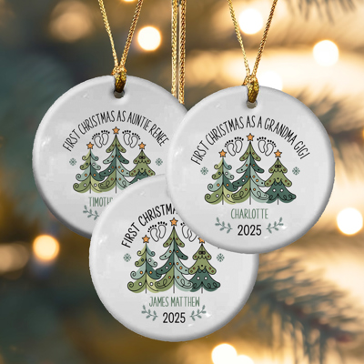 Custom Personalized Ornament, Baby First Christmas, Grandma Gift, Grandpa, Aunt Gift, Uncle, Friend Unique Gift