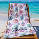 Background White Kpop Demon Hunters Beach Towel
