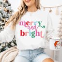  Graphic Sweatshirt, Christmas Holiday Design Merry and Bright