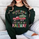  Graphic Sweatshirt, Christmas Holiday, Teacher, Jolliest this side of the hallway