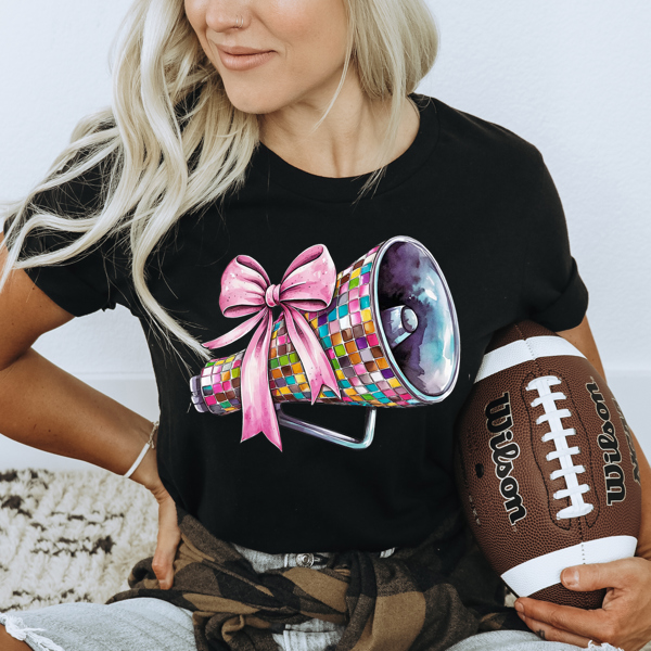 Graphic Tee, Tshirt, Sports, Cheer, Bows, Plus Sizes