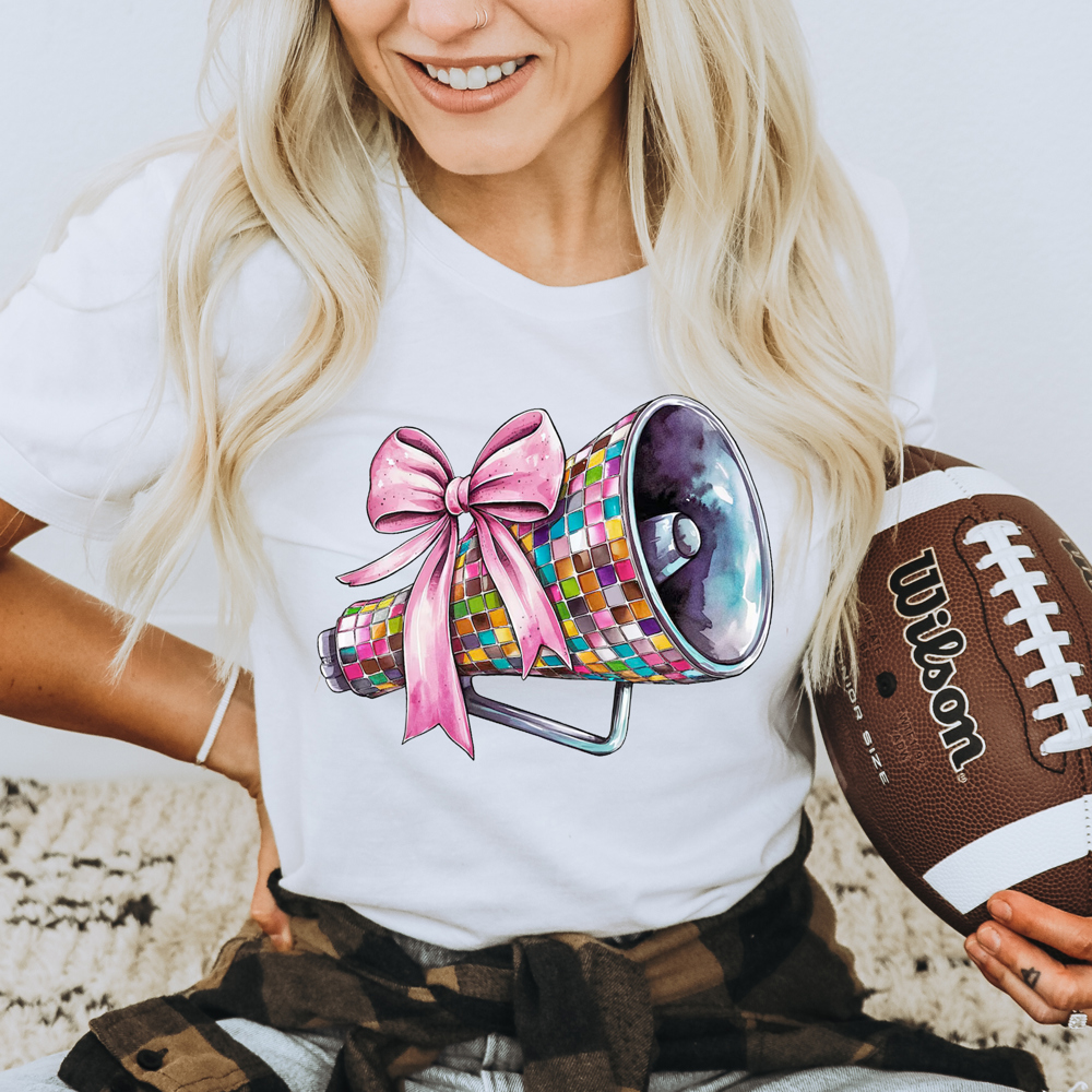 Graphic Tee, Tshirt, Sports, Cheer, Bows, Plus Sizes